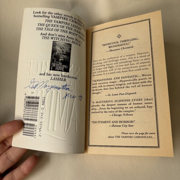 📚3/20$ Interview with the Vampire by Anne Rice - Vintage 1993 Edition - - Picture 4 of 7